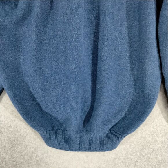 The Scotch House Sweater Mens Sz 46 100% Lambswool Blue V-Neck Pullover Scotland - Picture 10 of 11